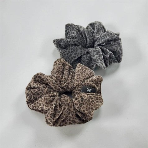 Velvet Leopard Scrunchie