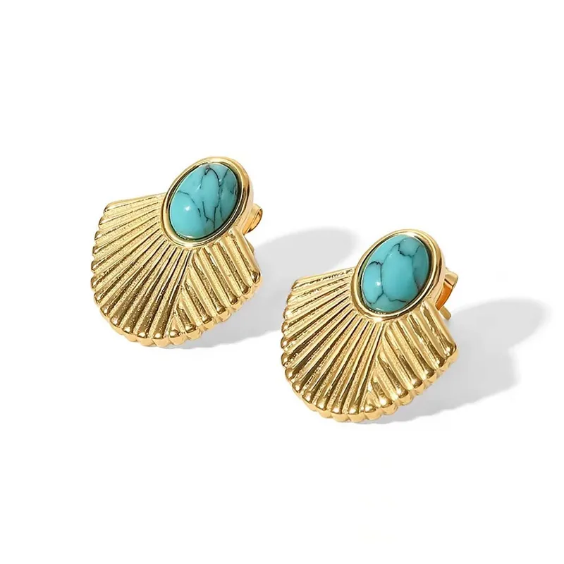 Turquoise Shell Earrings 🐚