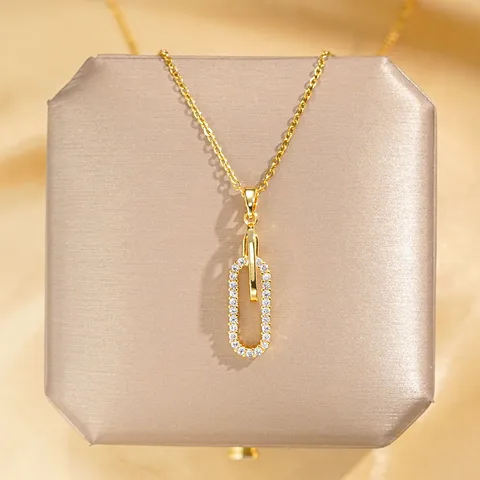 Chain Necklace White Zircon
