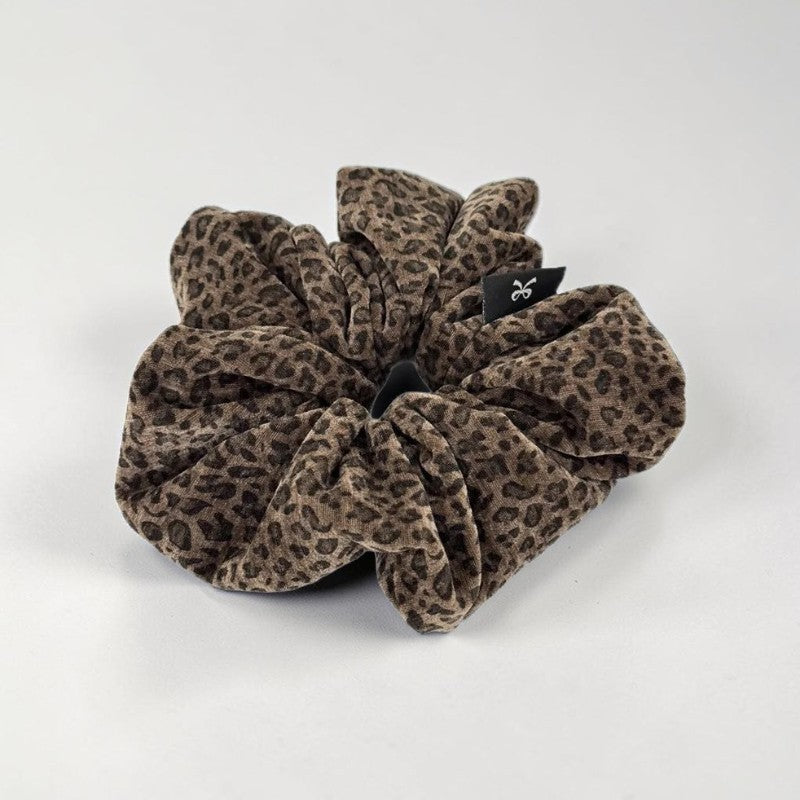 Velvet Leopard Scrunchie