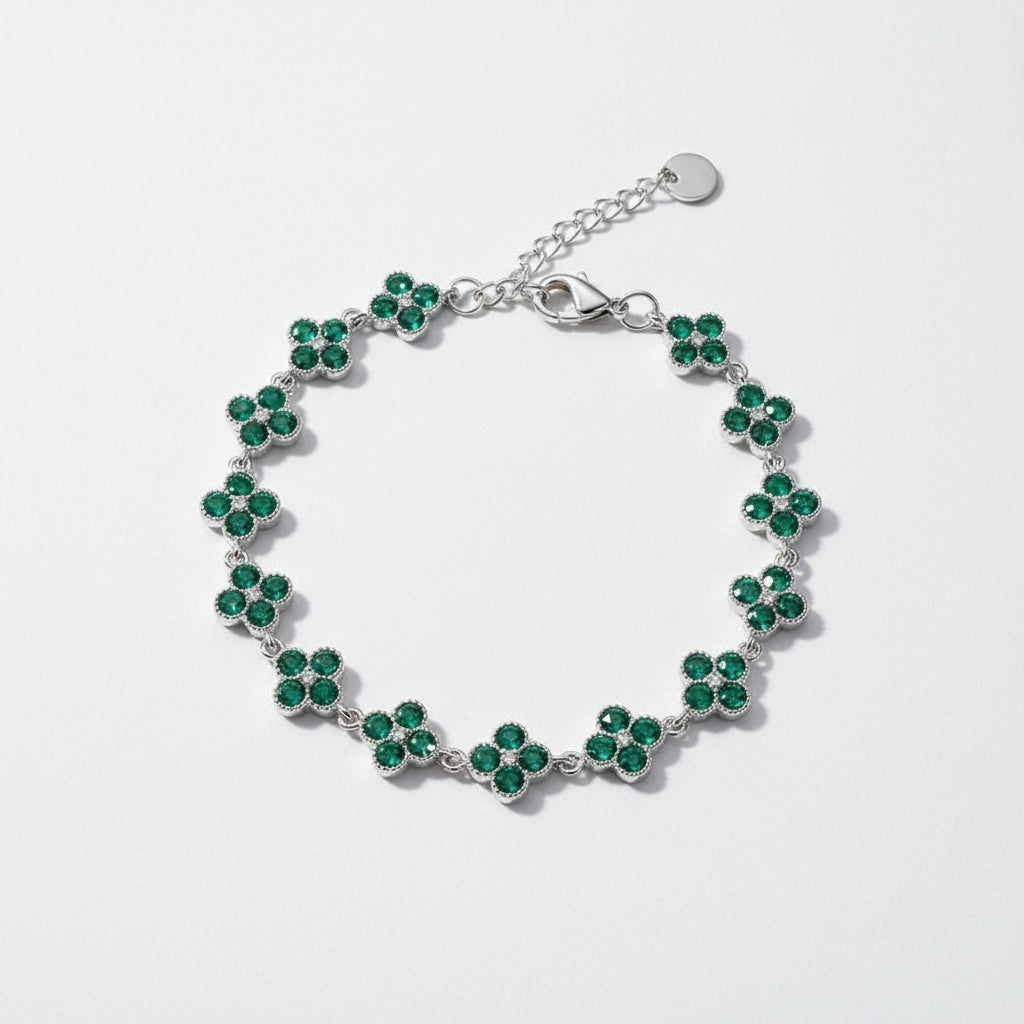Silver Emerald Bracelet