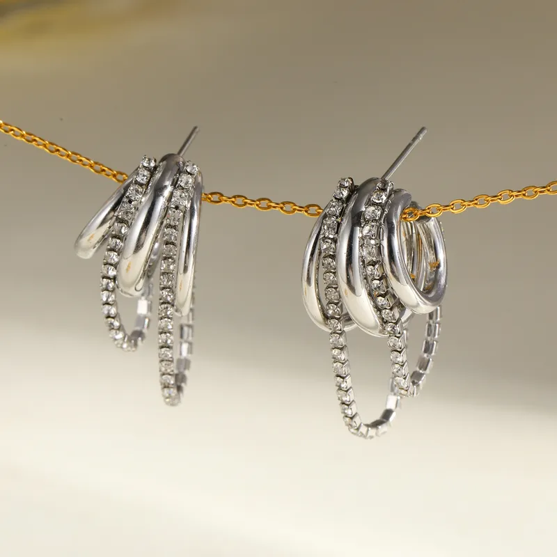 Triple Silver Hoops